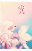 R: Monogram Initial Notebook and diary with pink floral design