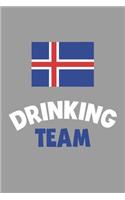 Drinking Team Notebook: Lined Journal, 120 Pages, 6 x 9, Iceland Flag Beer Olympics Gift Journal Matte Finish