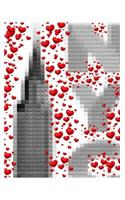 iconic Chrysler building NYC Valentine's red hearts style blank creaive journal