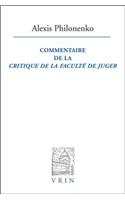 Commentaire de la Critique de la Faculte de Juger