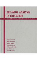 Behavior Analysis in Education