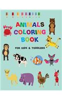 animals toddler coloring book: Big Toddler Coloring Book Animals