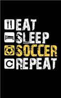 Eat Sleep Soccer Repeat: Journal For Recording Notes, Thoughts, Wishes Or To Use As A Notebook For Soccer Lovers, Soccer Players And All Fans Of A Soccer Team (5 x 8; 120 Pa