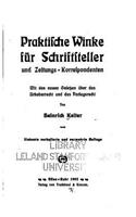 Praktische Winke für Schriftsteller und Zeitungs-korrespondenten