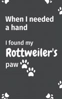 When I needed a hand, I found my Rottweiler's paw: For Rottweiler Puppy Fans