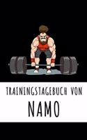 Trainingstagebuch von Namo: Personalisierter Tagesplaner für dein Fitness- und Krafttraining im Fitnessstudio oder Zuhause