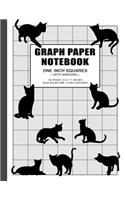 Graph Paper Notebook: one (1) inch squares quad ruled, grid paper composition journal book for cat and animal lovers, 100 pages, double-sided, non-perforated, 8.5 x 11 in