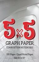 5 x 5 Graph Paper Composition Notebooks: Maths Or Science Composition Notebook For Students With Quad Ruled 5 Squares per inch Graph Paper Suitable For Programmers, Engineers and Scientists