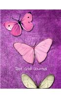 Dot Grid Journal: 8.5 X 11 Purple with Butterflies Cover Dot Grid Journal Large