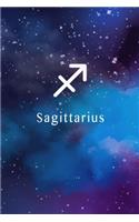 Sagittarius: Journal, Zodiac Symbol Horoscope Notebook, 6"x9" Personalized Astronomy Wide Ruled Lined Composition, Cool Birthday Gift for Writing Ideas Notes Dia