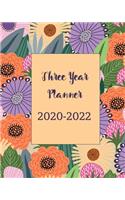 2020-2022 Three Year Planner: Yellow Cute Floral, 36 Months Calendar Monthly Agenda, 3 Year Appointment Book For The Next Three Years, Weekly Organizer Schedule Journal With Insp