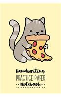 Handwriting Practice Paper Notebook: Yellow & Cat Handwriting Practice Workbook for Kids - Writing Paper Notebook with Dotted Line - 6x9 inches, 100 pages