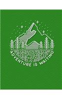 Adventure Is Waiting Notebook - 4x4 Quad Ruled: 8.5 X 11 - 200 Pages - Graph Paper - School Student Teacher Office