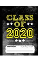 Class of 2020 Composition Book, College Ruled, 150 pages (7.44 x 9.69): Lined School Notebook Journal Gift for High School Junior Student Going Back to School, Yellow Cover