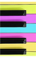 Retro Piano Keys 6 X 9 Journal