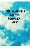 The Hurrier I Go the Behinder I Get: Inspirational Quotes Blank Journal Lined Notebook Motivational Work Gifts Office Gift Sky