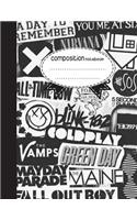 Composition Notebook, 8.5 x 11, 110 pages: GREEN DAY: (Notebooks)