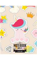 Notebook: Cartoon Unicorn: Book: Diary, 110 pages, 8.5" x 11" (Notebook Lined, Blank No Lined)