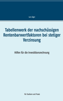 Tabellenwerk der nachschussigen Rentenbarwertfaktoren bei stetiger Verzinsung
