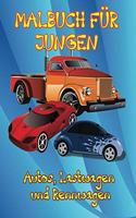 Autos, Lastwagen und Rennwagen Malbuch für Jungen