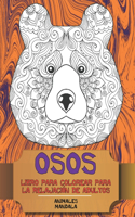Libro para colorear para la relajación de adultos - Mandala - Animales - Osos