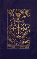 Wheel of Fortune: Tarot Card Journal - Midnight Marble and Rose Gold - 5 x 8 College Ruled Tarot Card Notebook