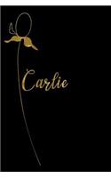 Carlie: Personalized Writing Journal for Women - Elegant Black and Gold