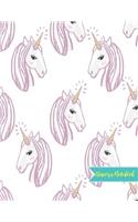 Unicorn Notebook: Cute Kawaii Journal and Diary Large 8.5 x 11 Matte Cover with Blank Lined Ruled White Paper Interior - Perfect for School, Gifts for Kids (Girls and