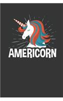 Americorn: Lined Journal Lined Notebook 6x9 110 Pages Ruled