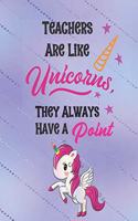 Teacher Are Like Unicorns, They Always Have a Point: One Year Undated Gradebook, Weekly and Monthly layouts pink unicorn(10 Unicorn)