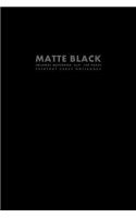 Matte Black Journal Notebook, 6x9, 100 Pages