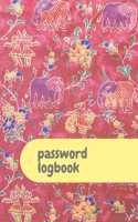 Password Logbook: Elephant Internet Password Keeper With Alphabetical Tabs - Handy Size 6 x 9 inches (vol. 2)