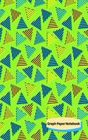 Graph Paper Notebook: 80s 90s Retro Themed - 5x5 Ruled - Large (8.5" x 11") 120 pages - Green with Blue and Yellow Triangles Cover