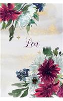 Lea: Personalized Journal Gift Idea for Women (Burgundy and White Mums)