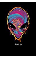 Heads Up: Prayer Journal & Guide To Prayer, Praise And Showing Gratitude To God And Christ For Rainbow Tie Dye Alien Head Lovers And Galaxy Fans (6 x 9; 120 P