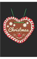 Gingerbread Heart Christmas Notebook - Christmas Lover Journal - Christmas Gift for Christmas Lovers