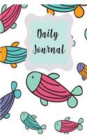 Daily Journal: 6x9 Half Ruled 100 page Journal, School Notebook, Diary, Beautiful Fish Design Cover