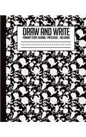Draw and Write, Primary Story Journal: Preschool - 2nd Grade: 8x10 monster pattern write and draw, black and white story paper for Kindergarten, 1st grade and 2nd grade, K-2 monster noteb