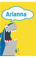 Arianna: Shark Personalized Name Notebook Journal Diary Sketchbook with 120 Lined Pages 6x9