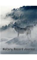 Notary Record Journal: Notary Public Logbook Journal Log Book Record Book, 8.5 by 11 Large, Wolf Cover