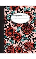 Composition Notebook, 8.5 x 11, 110 pages: Red Roses: (School Notebooks)