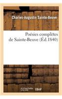 Poésies Complètes de Sainte-Beuve