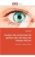 Analyse des protocoles de gestion des clés dans les réseaux ad hoc