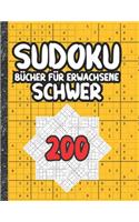 Sudoku Bücher für Erwachsene schwer: 200 Sudokus von hart mit Lösungen für Erwachsene Geschenke Sudoku hartes Buch Liebhaber Erwachsene, Kinder