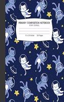 Primary Composition Notebook: Cat Astronaut Story Paper Journal: Grade K-2 Draw and Write Notebook