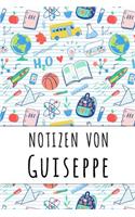 Notizen von Guiseppe: Liniertes Notizbuch für deinen personalisierten Vornamen