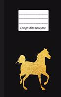 composition notebook: horse composition notebook, composition notebook with blank lined pages for writing, wide ruled notebook, perfect for taking note & journaling