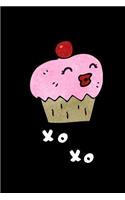 XoXo: small lined Cupcake Notebook / Travel Journal to write in (6'' x 9'') 120 pages