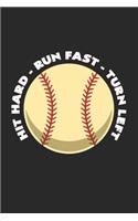 baseball hit hard run fast turn left