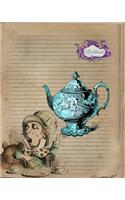 Notebook: Alice in Wonderland Art Cover Notebook For Mom, 8 x 10, 200 Pages Lined Paper For Writing Notebook, Perfect for Journaling, Note Taking or Diary